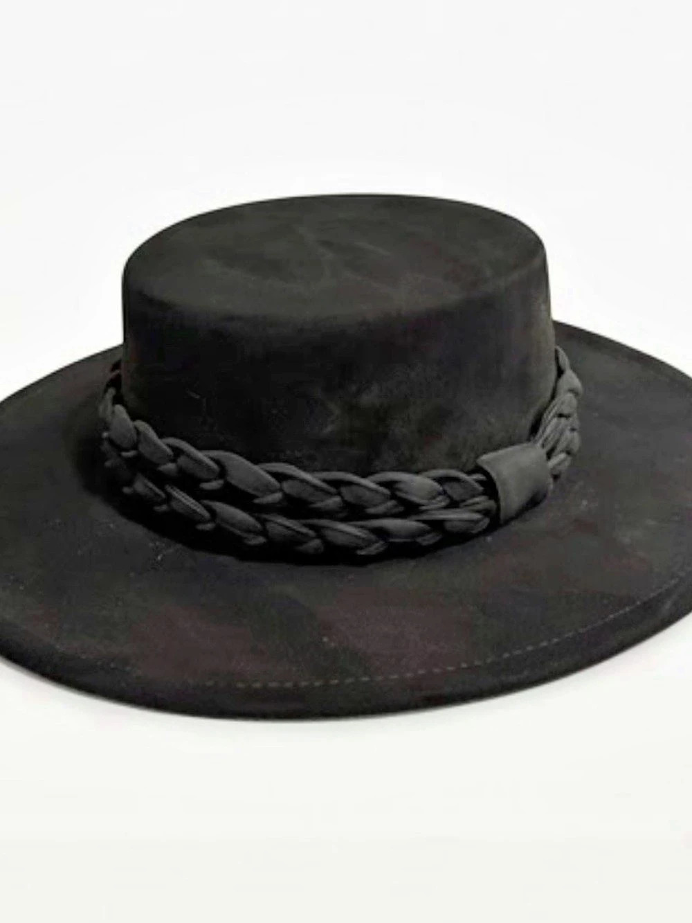 Black Braided Band Hat